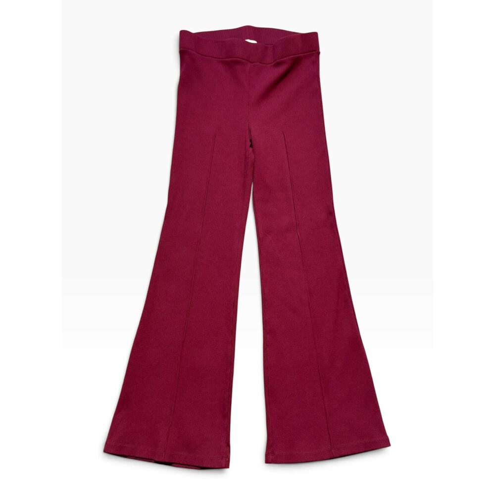 Donni. Rouge Ribbed Kick Flare Pants Size Small - Picture 2 of 5